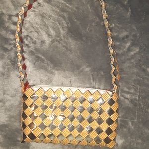 Gold, red and silver Prism mirror bag